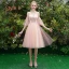 Affordable Chic / Beautiful Sky Blue Bridesmaid Dresses 2019 A-Line / Princess Appliques Lace Tea-length Ruffle Backless Wedding Party Dresses