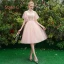 Affordable Chic / Beautiful Sky Blue Bridesmaid Dresses 2019 A-Line / Princess Appliques Lace Tea-length Ruffle Backless Wedding Party Dresses