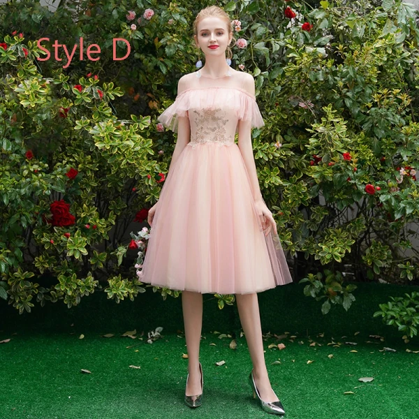 Affordable Chic / Beautiful Sky Blue Bridesmaid Dresses 2019 A-Line / Princess Appliques Lace Tea-length Ruffle Backless Wedding Party Dresses