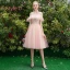 Affordable Chic / Beautiful Sky Blue Bridesmaid Dresses 2019 A-Line / Princess Appliques Lace Tea-length Ruffle Backless Wedding Party Dresses