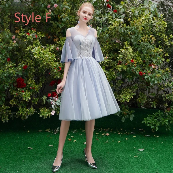 Affordable Chic / Beautiful Sky Blue Bridesmaid Dresses 2019 A-Line / Princess Appliques Lace Tea-length Ruffle Backless Wedding Party Dresses