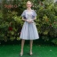 Affordable Chic / Beautiful Sky Blue Bridesmaid Dresses 2019 A-Line / Princess Appliques Lace Tea-length Ruffle Backless Wedding Party Dresses