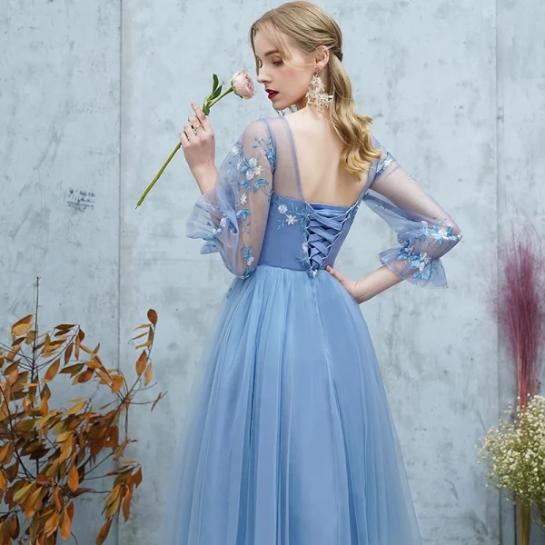 blue see through dress Chandler Pleated Halter Neck Mesh Sheer Maxi Dress main image 0