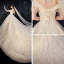 Best Champagne Wedding Dresses 2019 Ball Gown Off-The-Shoulder Short Sleeve Bell sleeves Backless Appliques Lace Beading Cathedral Train Ruffle