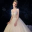 Illusion Champagne Robe De Mariée 2019 Robe Boule Bretelles Spaghetti Détachable Manches Courtes Dos Nu Appliques En Dentelle Perlage Cathedral Train Volants