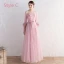 Affordable Blushing Pink Bridesmaid Dresses 2019 A-Line / Princess Sash Appliques Lace Floor-Length / Long Backless Ruffle Wedding Party Dresses