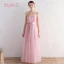 Affordable Blushing Pink Bridesmaid Dresses 2019 A-Line / Princess Sash Appliques Lace Floor-Length / Long Backless Ruffle Wedding Party Dresses