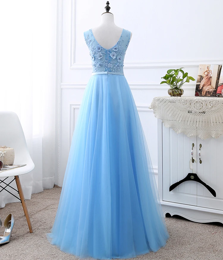 Affordable Sky Blue Bridesmaid Dresses 2019 A-Line Princess U-Neck Sleeveless Bow Sash Affordable Sky Blue Bridesmaid Dresses 2019 A-Line Princess U-Neck Sleeveless Bow Sash