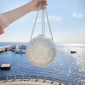 Mode Silber Perlenstickerei Strass Clutch Tasche 2019 Brautaccessoires