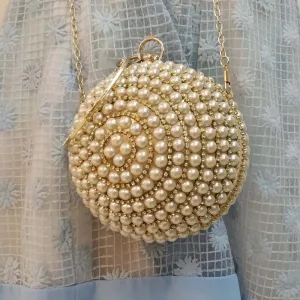 Chic Belle Doré Pochette Ivoire Perlage Perle Faux Diamant Accessorize 2019