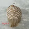 Chic / Beautiful Gold Clutch Bags Ivory Beading Pearl Rhinestone Accessories 2019