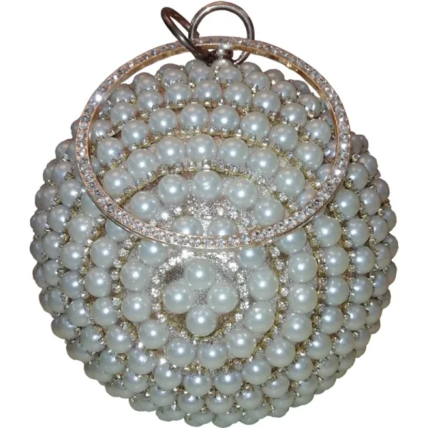 Chic / Beautiful Gold Clutch Bags Ivory Beading Pearl Rhinestone Accessories 2019