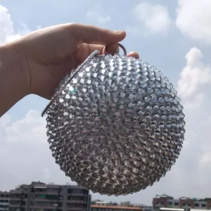 Stylowe Modne Srebrny Frezowanie Rhinestone Akcesoria Kopertówki 2019