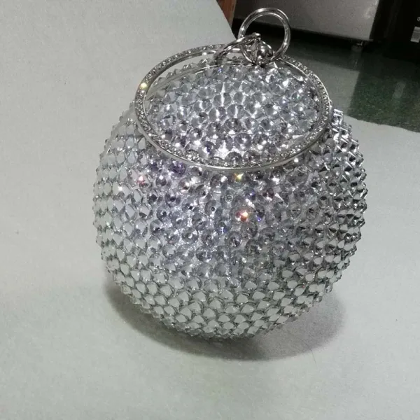 Stylowe / Modne Srebrny Frezowanie Rhinestone Akcesoria Kopertówki 2019