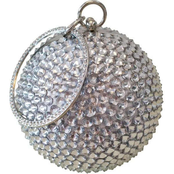 Stylowe / Modne Srebrny Frezowanie Rhinestone Akcesoria Kopertówki 2019