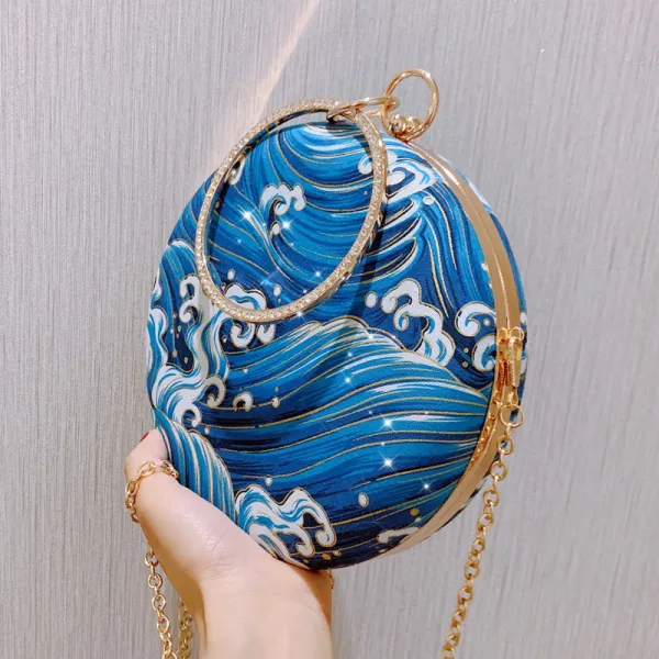 Amazing / Unique Sky Blue Printing Clutch Bags 2019 Accessories