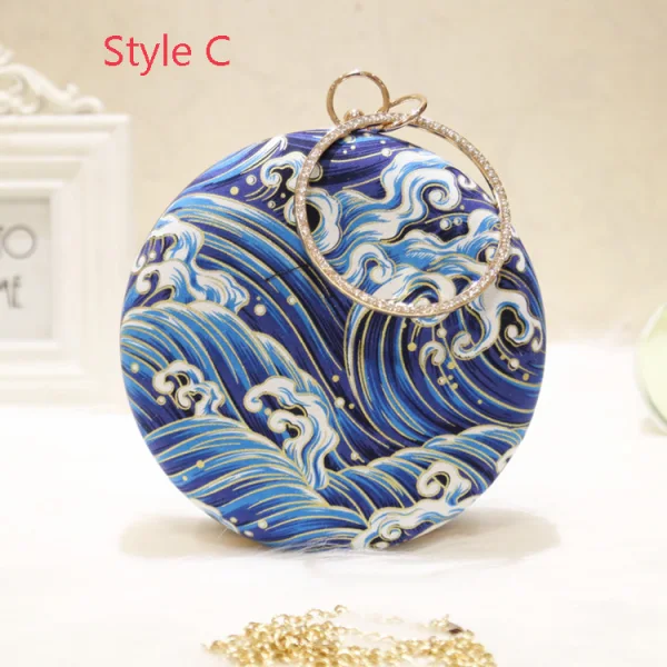 Amazing / Unique Sky Blue Printing Clutch Bags 2019 Accessories