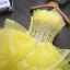 Schöne Champagner Cocktailkleider 2019 Ballkleid Bandeau Ärmellos Applikationen Spitze Strass Kurze Fallende Rüsche Rückenfreies Festliche Kleider