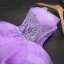 Schöne Champagner Cocktailkleider 2019 Ballkleid Bandeau Ärmellos Applikationen Spitze Strass Kurze Fallende Rüsche Rückenfreies Festliche Kleider