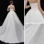 Enkel Champagne Satin Brudekjoler 2019 Prinsesse Kjæreste Uten Ermer Ryggløse Chapel Train Buste