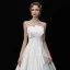 Simple Ivoire Satin Robe De Mariée 2019 Princesse Unique Bustier Sans Manches Dos Nu Longue Volants