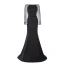 Luxe Noire Robe De Soirée 2019 Trompette / Sirène Encolure Carrée Manches Longues Perlage Train De Balayage Volants Robe De Ceremonie