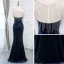 Chic / Beautiful Royal Blue Velour Evening Dresses  2019 Trumpet / Mermaid See-through Scoop Neck Sleeveless Beading Tassel Floor-Length / Long Ruffle Formal Dresses