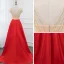 Luxury / Gorgeous Red Satin See-through Evening Dresses  2019 A-Line / Princess Scoop Neck Cap Sleeves Beading Floor-Length / Long Ruffle Backless Formal Dresses