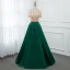 Vintage / Originale Lavande Satin Transparentes Robe De Soirée 2019 Princesse Col Haut Manches Courtes Perlage Longue Volants Robe De Ceremonie
