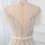 High-end Champagne See-through Evening Dresses  2019 Trumpet / Mermaid Scoop Neck Sleeveless Sash Beading Tassel Floor-Length / Long Ruffle Formal Dresses