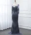 Luxury / Gorgeous Gold See-through Evening Dresses  2019 Trumpet / Mermaid Scoop Neck 3/4 Sleeve Beading Tassel Floor-Length / Long Formal Dresses