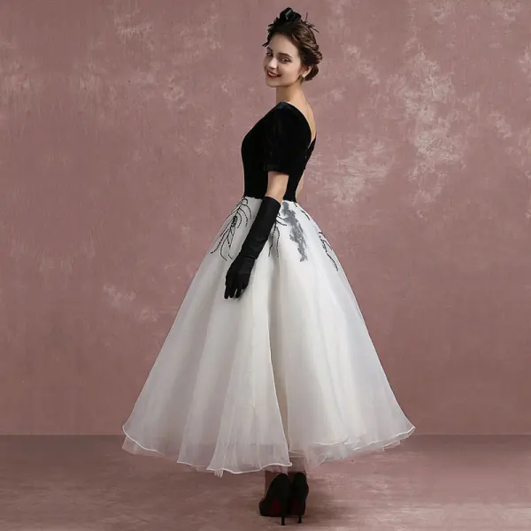blue dress for baby girl Vintage Long A-Line Ivory Long Sleeves Lace Wedding Dress with Detachable Coat main image 0