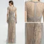 Luxury / Gorgeous Champagne See-through Evening Dresses  2019 Trumpet / Mermaid Scoop Neck Short Sleeve Handmade  Beading Sweep Train Formal Dresses