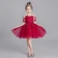 Chic / Beautiful Burgundy See-through Flower Girl Dresses 2019 Ball Gown Scoop Neck Short Sleeve Appliques Lace Rhinestone Short Ruffle Wedding Party Dresses