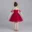 Chic / Beautiful Burgundy See-through Flower Girl Dresses 2019 Ball Gown Scoop Neck Short Sleeve Appliques Lace Rhinestone Short Ruffle Wedding Party Dresses