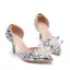 Cendrillon Argenté Cristal Chaussure De Mariée 2023 7 cm Mariage Talons Aiguilles À Bout Pointu Chaussure De Mariée Talons Hauts