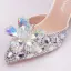 Cendrillon Argenté Cristal Chaussure De Mariée 2023 7 cm Mariage Talons Aiguilles À Bout Pointu Chaussure De Mariée Talons Hauts