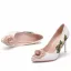 Fashion Beige Embroidered Prom Pumps High Heels 2025 9 cm Stiletto Heels Pointed Toe Pumps