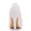 Elegante Witte Parel Kant Bloem Bruidsschoenen 2025 9 cm Naaldhakken / Stiletto Spitse Neus Huwelijk Pumps Hoge Hakken