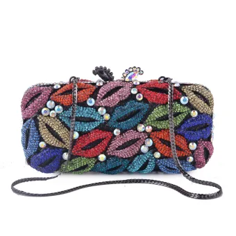 Chic Beautiful Multi Colors Glitter Rhinestone Metal Prom Clutch Bags 2022