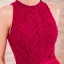 Chic / Beautiful Burgundy Evening Dresses  2017 A-Line / Princess Scoop Neck Sleeveless Beading Pearl Sash Floor-Length / Long Backless Formal Dresses