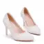 Elegante Witte Parel Kant Bloem Bruidsschoenen 2025 9 cm Naaldhakken / Stiletto Spitse Neus Huwelijk Pumps Hoge Hakken