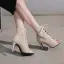 Roman Black Street Wear Suede Womens Boots 2022 9 cm Stiletto Heels Open / Peep Toe Womens Boots