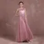 Modern / Fashion Candy Pink Evening Dresses  2018 A-Line / Princess Amazing / Unique V-Neck Sleeveless Appliques Lace Rhinestone Sash Floor-Length / Long Backless Formal Dresses