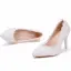 Elegante Witte Parel Kant Bloem Bruidsschoenen 2025 9 cm Naaldhakken / Stiletto Spitse Neus Huwelijk Pumps Hoge Hakken