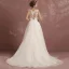 Élégant Ivoire Robe De Mariée 2018 Princesse épaules Sans Manches Dos Nu Appliques En Dentelle Train De Balayage