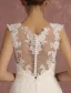 Élégant Ivoire Robe De Mariée 2018 Princesse épaules Sans Manches Dos Nu Appliques En Dentelle Train De Balayage