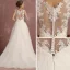 Élégant Ivoire Robe De Mariée 2018 Princesse épaules Sans Manches Dos Nu Appliques En Dentelle Train De Balayage