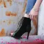 Roman Black Street Wear Suede Womens Boots 2022 9 cm Stiletto Heels Open / Peep Toe Womens Boots