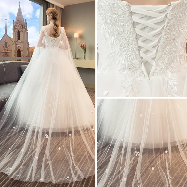 Discount Ivory Wedding Dresses 2018 Ball Gown Scoop Neck Sleeveless Backless Appliques Lace Beading Pearl Sequins Ruffle Watteau Train